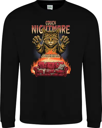 LUSTIGE PARODIE AUF EINEN KATZEN-HORRORFILM - Katze, lustige Katze, Horror, Parodie, Couch, Albtraum, Monster, Haustier, getigerte Katze, Humor, Retro, Filmplakat, Krallen, Halloween - Sweatshirt