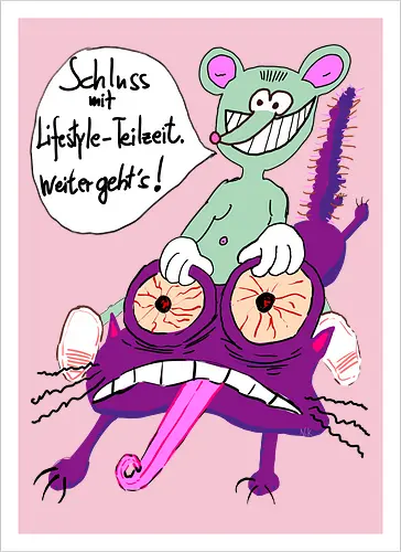 Lifestyle-Teilzeit - Arbeit, Zeitarbeit, Wirtschaft, Neoliberalismus, Erschöpfung, Toons, müde - Artprint