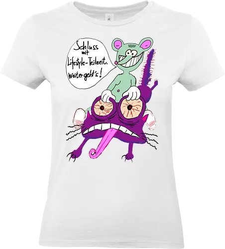 Lifestyle-Teilzeit - Arbeit, Zeitarbeit, Wirtschaft, Neoliberalismus, Erschöpfung, Toons - Standard T-Shirt (Women)