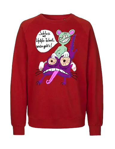 Lifestyle-Teilzeit - Arbeit, Zeitarbeit, Wirtschaft, Neoliberalismus, Erschöpfung, Toons - Fairtrade Sweatshirt