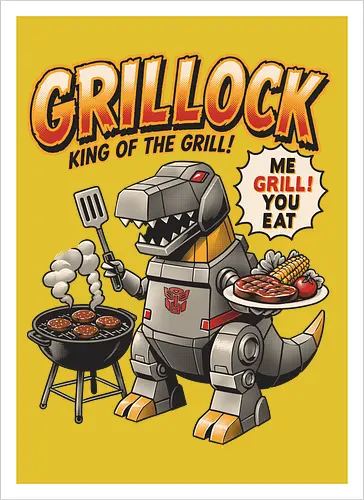 Grillock Me Grill You Eat – Lustiges Retro-Roboter-Dinosaurier-Barbecue