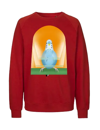 Schaukelnder Wellensittich - Wellensittich, Budgie, Papagei, Sittich, niedlich, parakeet, bird lover, birb - Fairtrade Sweatshirt