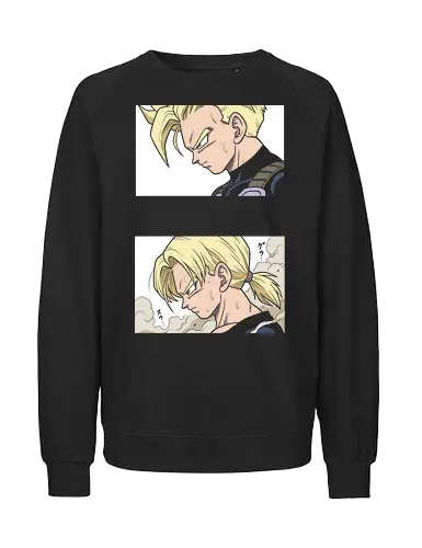 Saiyan Legacy: Mentor and Pupil - Gohan and Trunks, Super Saiyan duo, anime streetwear, DBZ minimalist design, retro anime aesthetic, Saiyan warrior print, DBZ fan apparel, anime best friends shirt, Gohan Future - Fairtrade Sweatshirt