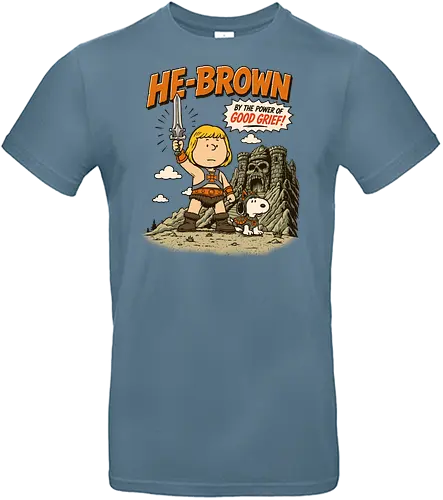 He-Brown: „By The Power of Good Grief“ – Lustige Parodie auf einen Zeichentrickfilm aus den 80ern - Comic, Retro, Mashup, Good Grief, Castle, Master, He-Man, Charlie Brown, Peanuts, Parody, Funny, 80s, Nostalgia, Cartoon - Standard T-Shirt