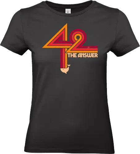 42 The Ultimate Answer - sci fi, 42, book, book lover, bookworm, geek, movies, nerd, nostalgia, outer space, science fiction, space, universe, pop culture, reading - Standard T-Shirt (Women)