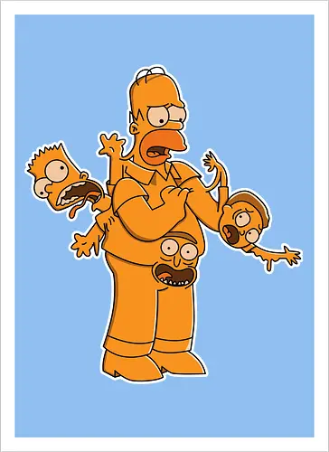 Freaky Gelber Vater - Multiversum Horror Cartoon Fusion