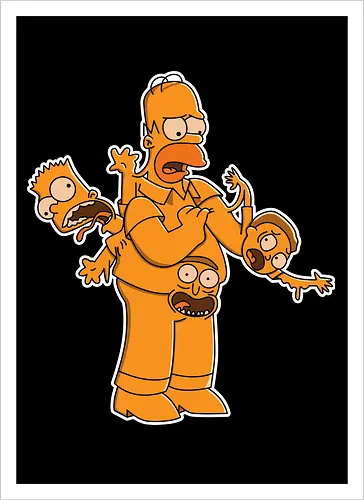 Freaky Gelber Vater - Multiversum Horror Cartoon Fusion