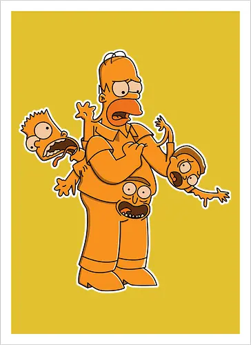 Freaky Gelber Vater - Multiversum Horror Cartoon Fusion