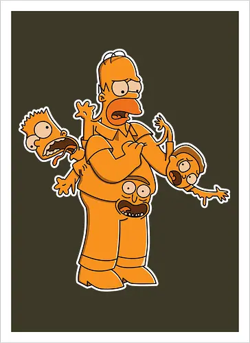 Freaky Gelber Vater - Multiversum Horror Cartoon Fusion