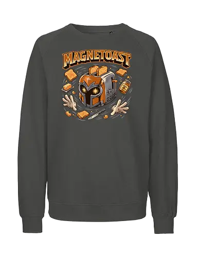 Magnetic Mutant Toaster - magentoast, toaster, breakfast, superhero, villain, parody, funny, geek, nerd, comic, toast, retro, humor, comic con gear, funny superhero design - Fairtrade Sweatshirt