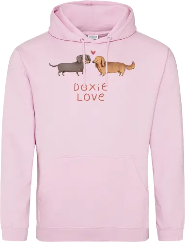 Zwei Lange Hunde Verliebt Rotes Herz Süße Illustration