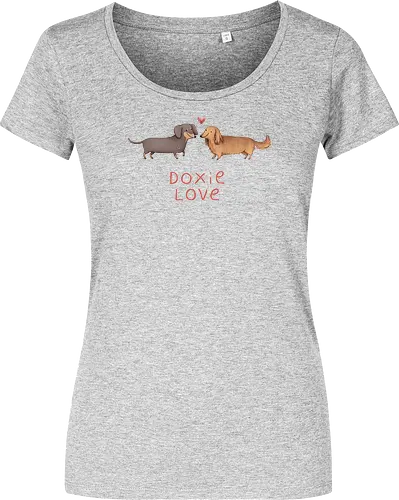 Zwei Lange Hunde Verliebt Rotes Herz Süße Illustration