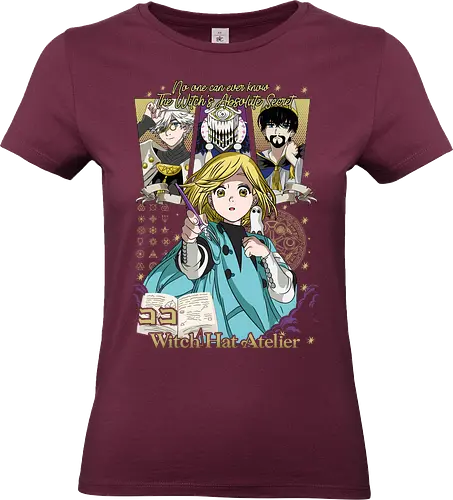 Witch Apprentice Magic - Coco manga, witch apprentice, magic fantasy anime, Qifrey sensei, anime spellbook, occult symbols art, fantasy witch art, anime merchandise - Standard T-Shirt (Women)
