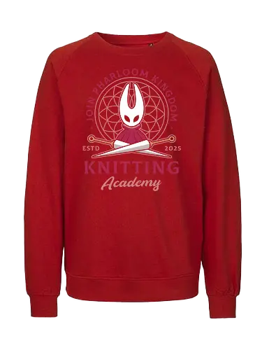 Pharloom Knitting Emblem - Bug Knight, the knight, hollow, indie game, shade, gamer, gaming, video game, lost fleas, silk, song, pale king, grub, sherma - Fairtrade Sweatshirt
