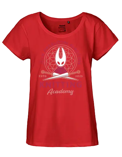 Pharloom Knitting Emblem - Bug Knight, the knight, hollow, indie game, shade, gamer, gaming, video game, lost fleas, silk, song, pale king, grub, sherma - Fairtrade Girl Shirt