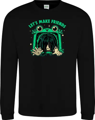 Let's Make Friends - Frog Tablet - haunted, scary movies, spooky, film, friendship, cursed, Frog tablet, toy, horror movies, funny, creepy cute, friends, ring - Sweatshirt