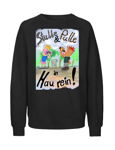 Stulle und Pulle - albern, Alkohol, Wurst, Brot, Brotzeit, Büdchen, Bier - Fairtrade Sweatshirt