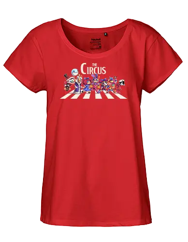 The Circus - cute, circus, digital circus, digital, abbey road, parody, beatles, rock, pomni, caine, jax, gangle, mask, kaufmo - Fairtrade Girl Shirt