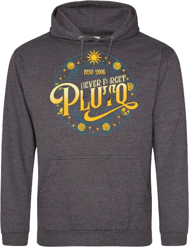 Never forget vintage - pluto, solar system, moon, planets, sun, retro, vintage, funny - Standard Hoodie