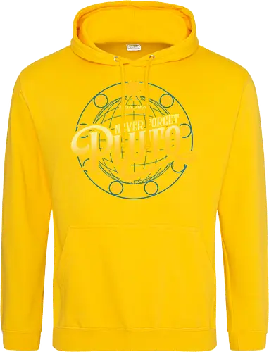 Never forget vintage - pluto, solar system, moon, planets, sun, retro, vintage, funny - Standard Hoodie