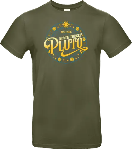 Never forget vintage - pluto, solar system, moon, planets, sun, retro, vintage, funny - Standard T-Shirt