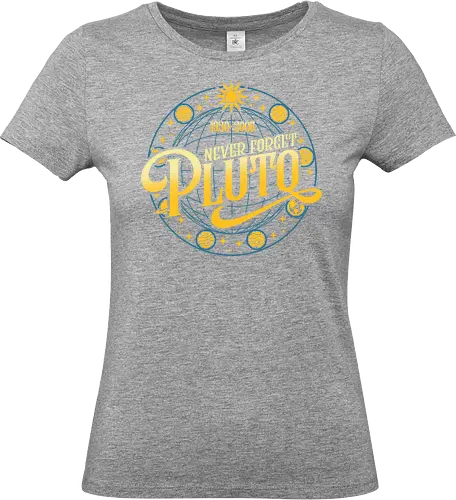 Never forget vintage - pluto, solar system, moon, planets, sun, retro, vintage, funny - Standard T-Shirt (Women)