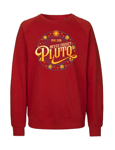 Never forget vintage - pluto, solar system, moon, planets, sun, retro, vintage, funny - Fairtrade Sweatshirt