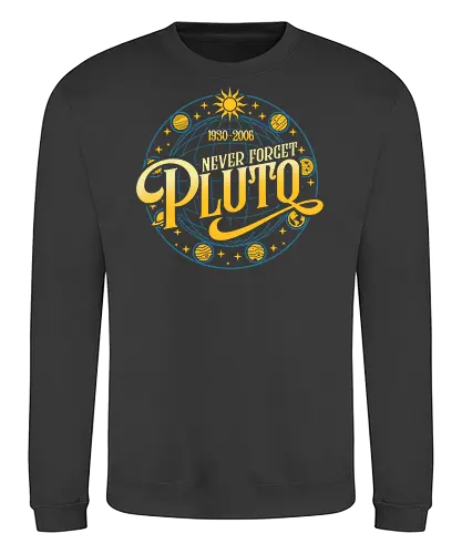 Never forget vintage - pluto, solar system, moon, planets, sun, retro, vintage, funny - Sweatshirt