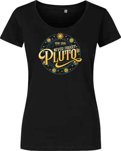 Never forget vintage - pluto, solar system, moon, planets, sun, retro, vintage, funny - Women T-Shirt