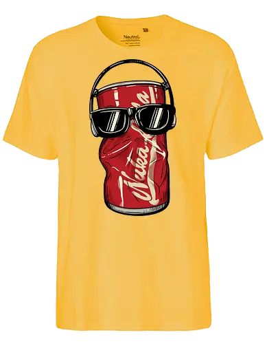Dancing Atomic Can - video game, 80s, 90s, atomic, brotherhood, cola, dancing, gamer, gaming, ghoul, post apocalyptic, rpg, soda, survivor, atom punk - Fairtrade T-Shirt