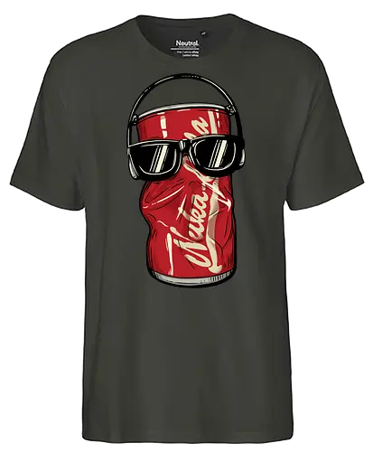Dancing Atomic Can - video game, 80s, 90s, atomic, brotherhood, cola, dancing, gamer, gaming, ghoul, post apocalyptic, rpg, soda, survivor, atom punk - Fairtrade T-Shirt
