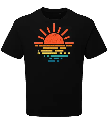 Simply Summer - summer, abstract, beach, geometric, minimalist, ocean, sea, summertime, sun, sunset, swim, swimming, travel, vacation, water - Oversize T-Shirt