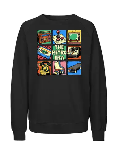 The Retro Era - retro, 70s, 80s, 90s, boombox, cassette tape, childhood, classic, eras tour, im this old, music, nostalgia, retro gaming, the retro era, vintage - Fairtrade Sweatshirt