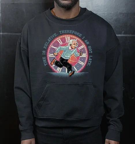 The Relativity of Time - Physicist, scientist, science, time, movie, mash up, adventure, funny, cute - Cropped Sweatshirt
