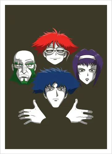 Space Cowboys Quartet - Anime Rock Mashup Art