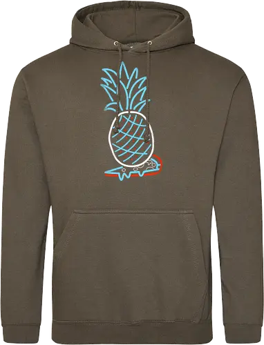 Pineapple on Pizza - Pineapple on Pizza, pizza, foodie, minimal, funny, neon sign, 80s, retro - Standard Hoodie