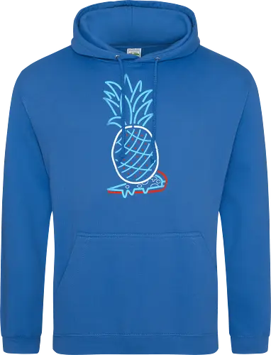 Pineapple on Pizza - Pineapple on Pizza, pizza, foodie, minimal, funny, neon sign, 80s, retro - Standard Hoodie