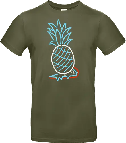 Pineapple on Pizza - Pineapple on Pizza, pizza, foodie, minimal, funny, neon sign, 80s, retro - Standard T-Shirt