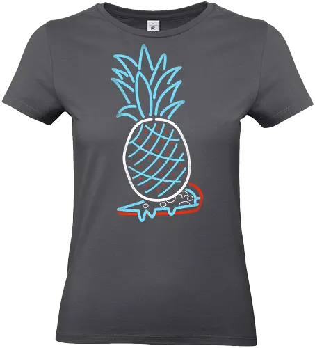 Pineapple on Pizza - Pineapple on Pizza, pizza, foodie, minimal, funny, neon sign, 80s, retro - Standard T-Shirt (Women)