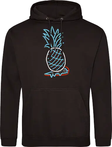 Pineapple on Pizza - Pineapple on Pizza, pizza, foodie, minimal, funny, neon sign, 80s, retro - Standard Hoodie