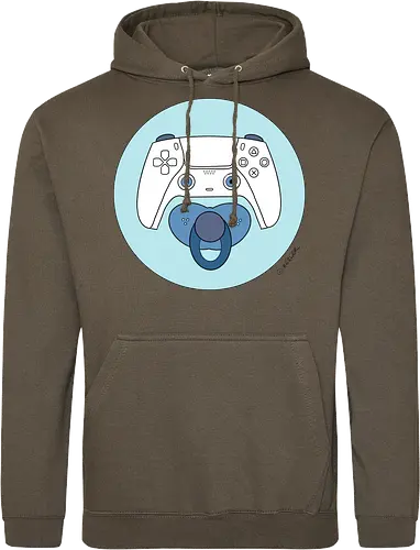Cuteroller blau - Caricatura, Ruth Hebler, Controller, Baby, Schnuller, Gaming - Standard Hoodie