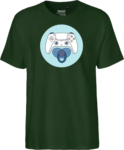 Cuteroller blau - Caricatura, Ruth Hebler, Controller, Baby, Schnuller, Gaming - Fairtrade T-Shirt