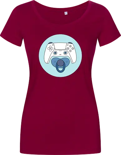 Cuteroller blau - Caricatura, Ruth Hebler, Controller, Baby, Schnuller, Gaming - Women T-Shirt