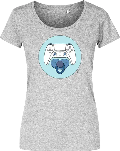 Cuteroller blau - Caricatura, Ruth Hebler, Controller, Baby, Schnuller, Gaming - Women T-Shirt