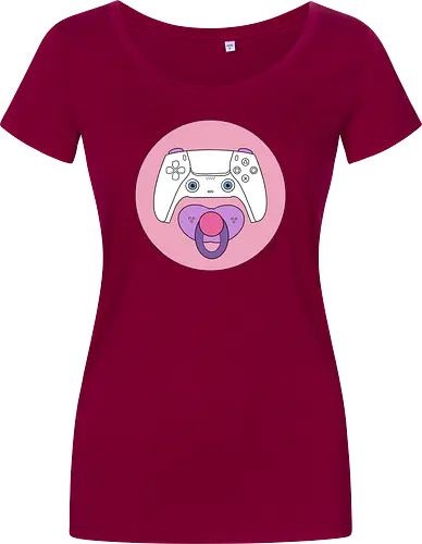 Cuteroller rosa - Caricatura, Ruth Hebler, Controller, Baby, Schnuller, Gaming - Women T-Shirt