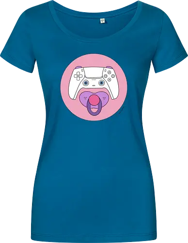 Cuteroller rosa - Caricatura, Ruth Hebler, Controller, Baby, Schnuller, Gaming - Women T-Shirt
