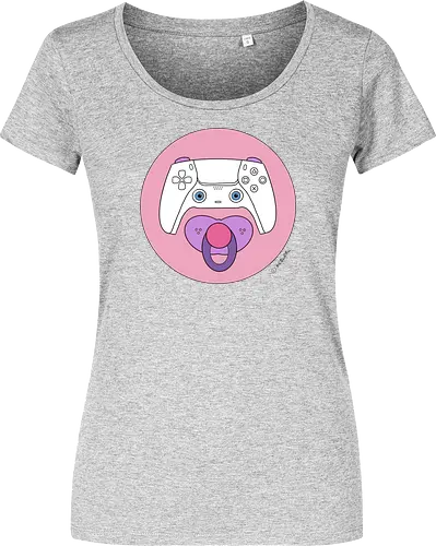 Cuteroller rosa - Caricatura, Ruth Hebler, Controller, Baby, Schnuller, Gaming - Women T-Shirt