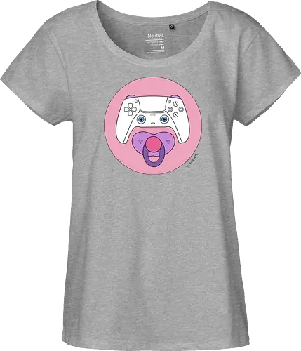 Cuteroller rosa - Caricatura, Ruth Hebler, Controller, Baby, Schnuller, Gaming - Fairtrade Girl Shirt