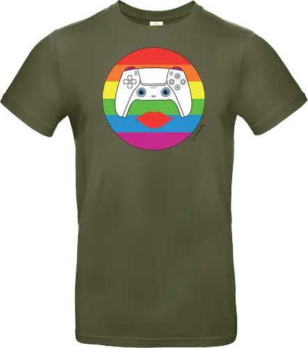 Cuteroller Rainbow - Caricatura, Ruth Hebler, Controller, Regenbogen, Rainbow, Pride, Queer, LGBTQIA+, Diversität, Gaming - Standard T-Shirt