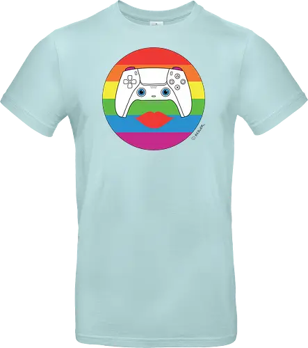 Cuteroller Rainbow - Caricatura, Ruth Hebler, Controller, Regenbogen, Rainbow, Pride, Queer, LGBTQIA+, Diversität, Gaming - Standard T-Shirt